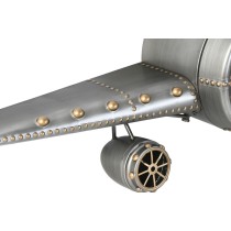 Wall Clock Home ESPRIT Golden Silver Metal Aeroplane Vintage 143 x 20 x 46 cm