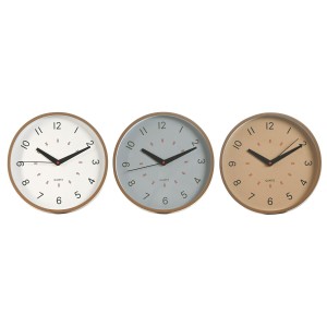 Horloge Murale Home ESPRIT Blanc Beige Gris PVC 30 x 4 x 30 cm (3 Unités)