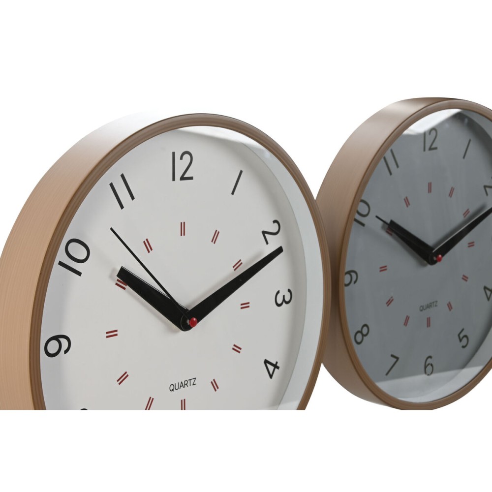 Wanduhr Home ESPRIT Weiß Beige Grau PVC 30 x 4 x 30 cm (3 Stück)