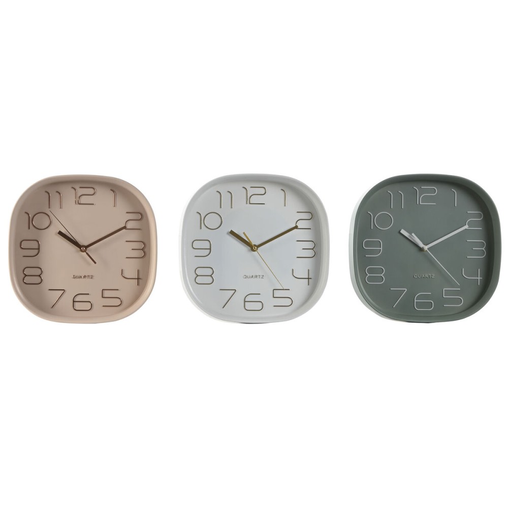Wanduhr Home ESPRIT Weiß grün PVC 28,5 x 5 x 28,5 cm (3 Stück)