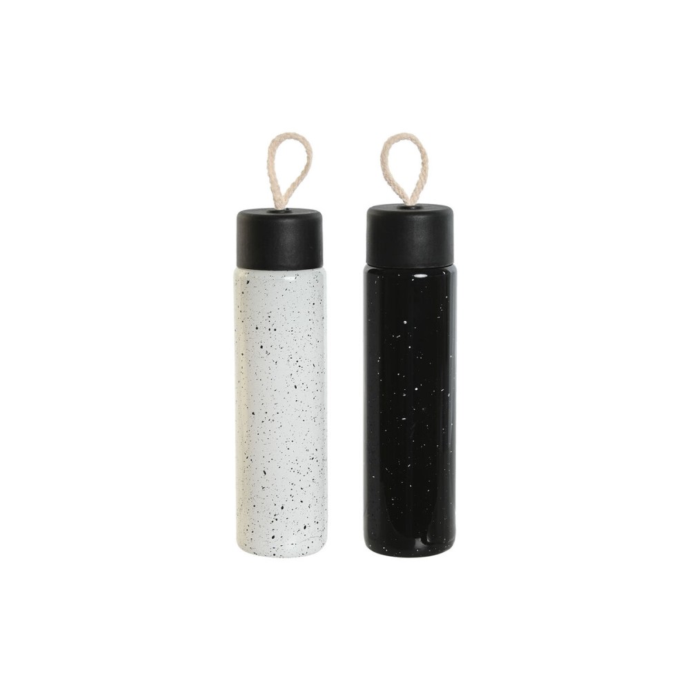 Thermal Bottle Home ESPRIT White Black 350 ml (2 Units)