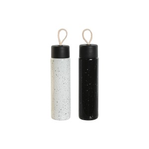 Thermal Bottle Home ESPRIT White Black 350 ml (2 Units)