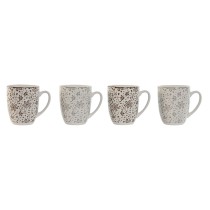 Ensemble de 4 mugs Home ESPRIT Marron Beige Fleurs 340 ml