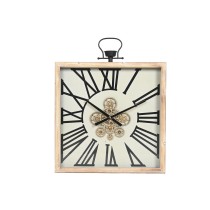 Wanduhr Home ESPRIT Weiß natürlich Metall Kiefernholz 60 x 8,5 x 73 cm