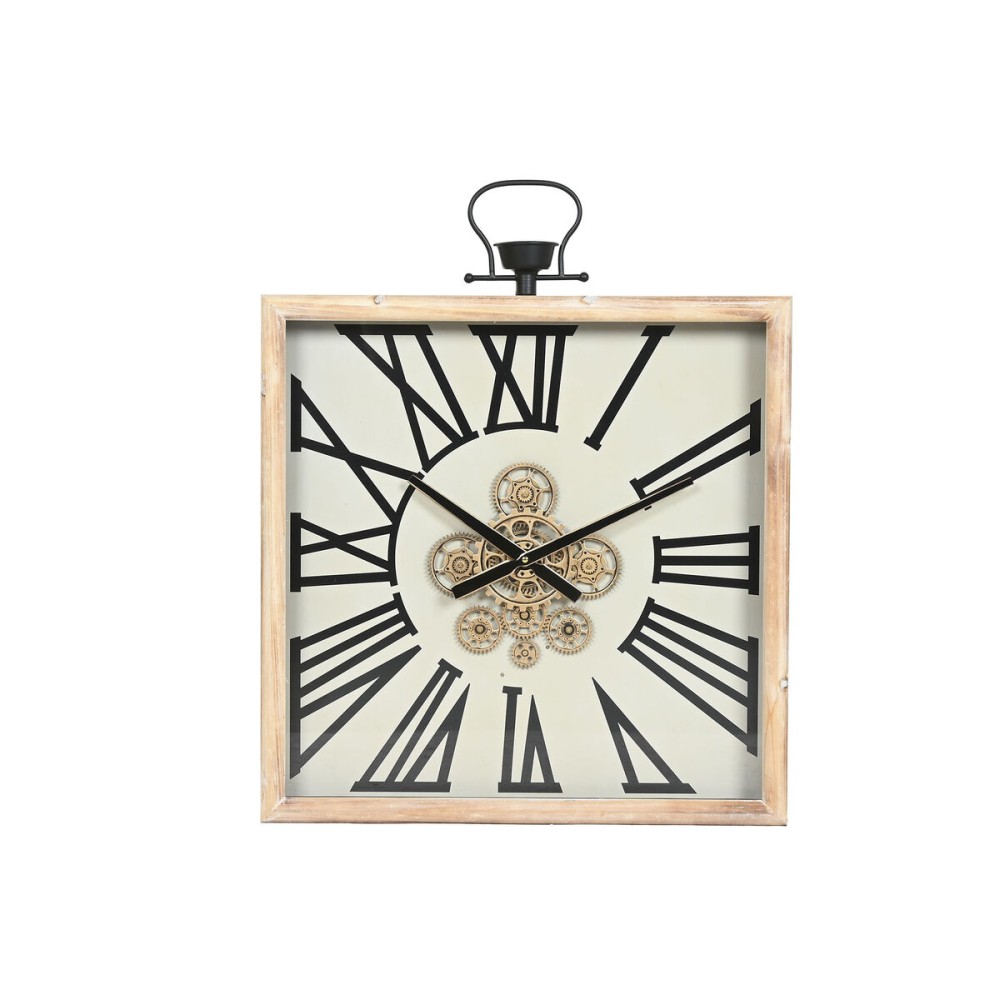 Wanduhr Home ESPRIT Weiß natürlich Metall Kiefernholz 60 x 8,5 x 73 cm