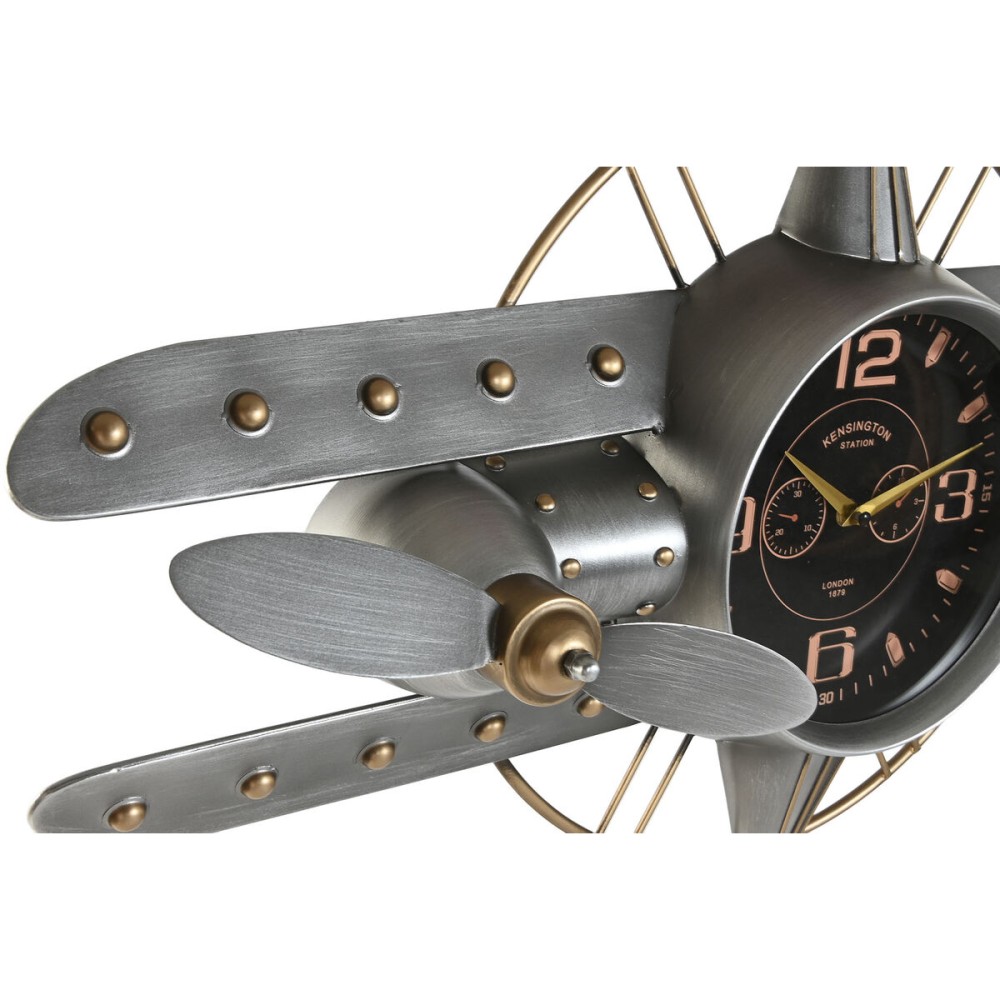 Wanduhr Home ESPRIT Gold Silberfarben Metall Flugzeug Vintage 77,5 x 15 x 46 cm