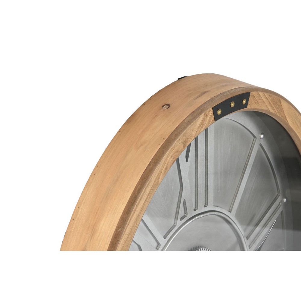 Wanduhr Home ESPRIT Silberfarben natürlich Metall Kristall Kiefernholz 50 x 8 x 68 cm