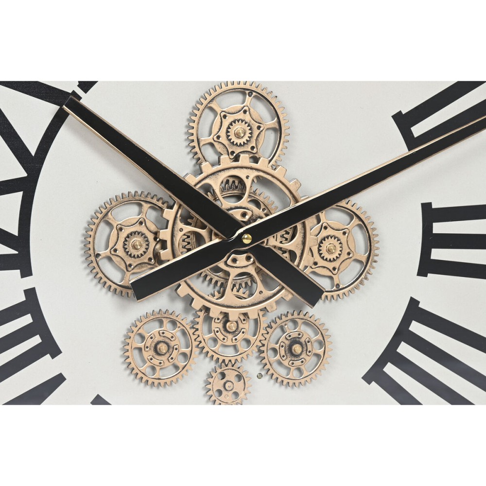 Wanduhr Home ESPRIT Weiß natürlich Metall Kiefernholz 60 x 8,5 x 73 cm