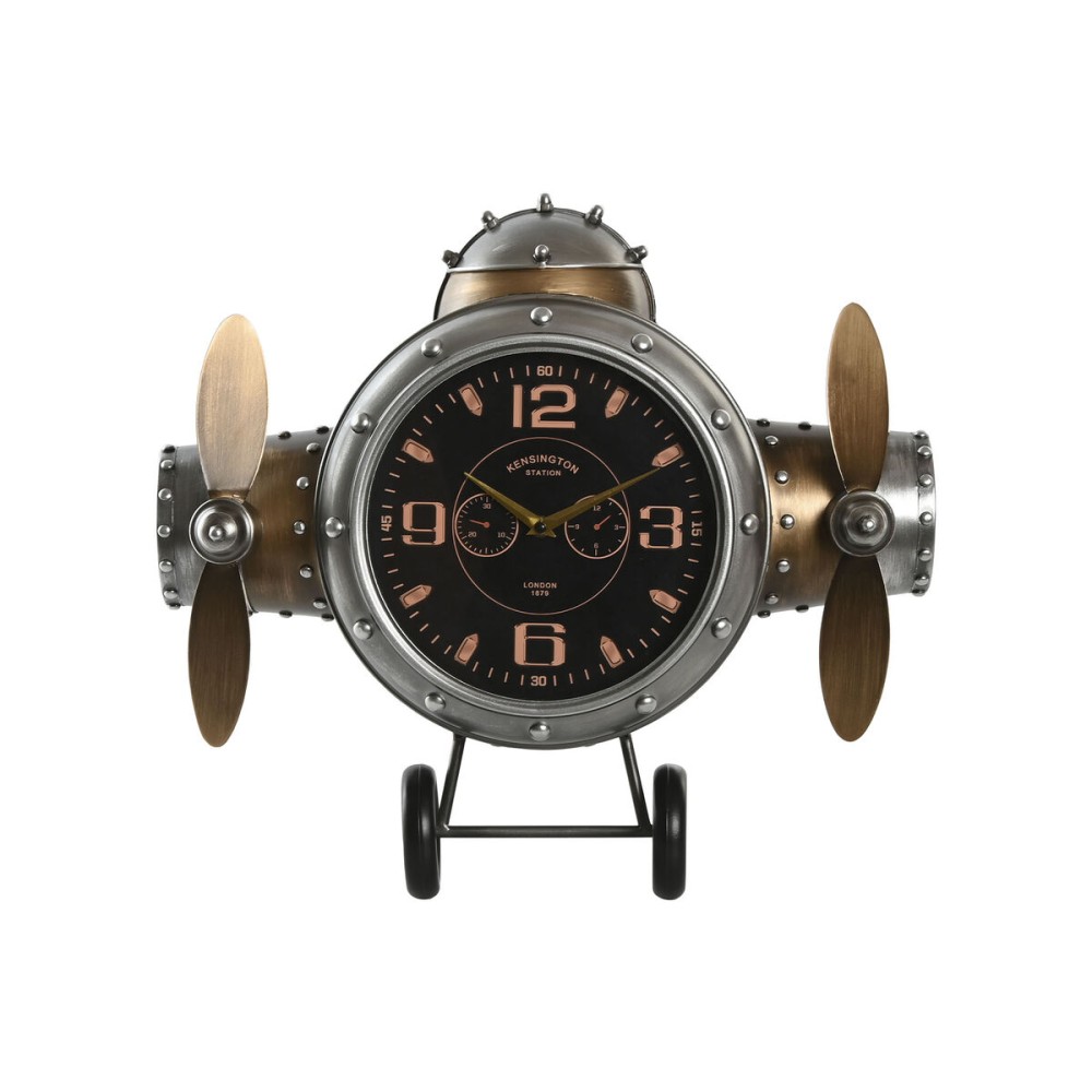 Wanduhr Home ESPRIT Gold Silberfarben Metall Flugzeug Vintage 50 x 10,5 x 49,5 cm