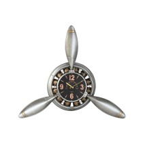 Horloge Murale Home ESPRIT Doré Argenté PVC Métal Hélices Vintage 133 x 24 x 120 cm