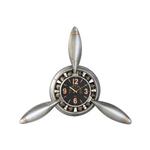 Wanduhr Home ESPRIT Gold Silberfarben PVC Metall Schiffsschrauben Vintage 133 x 24 x 120 cm