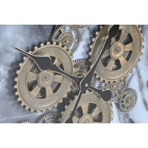 Wanduhr Home ESPRIT Weiß Gold Metall 140 x 9 x 140 cm