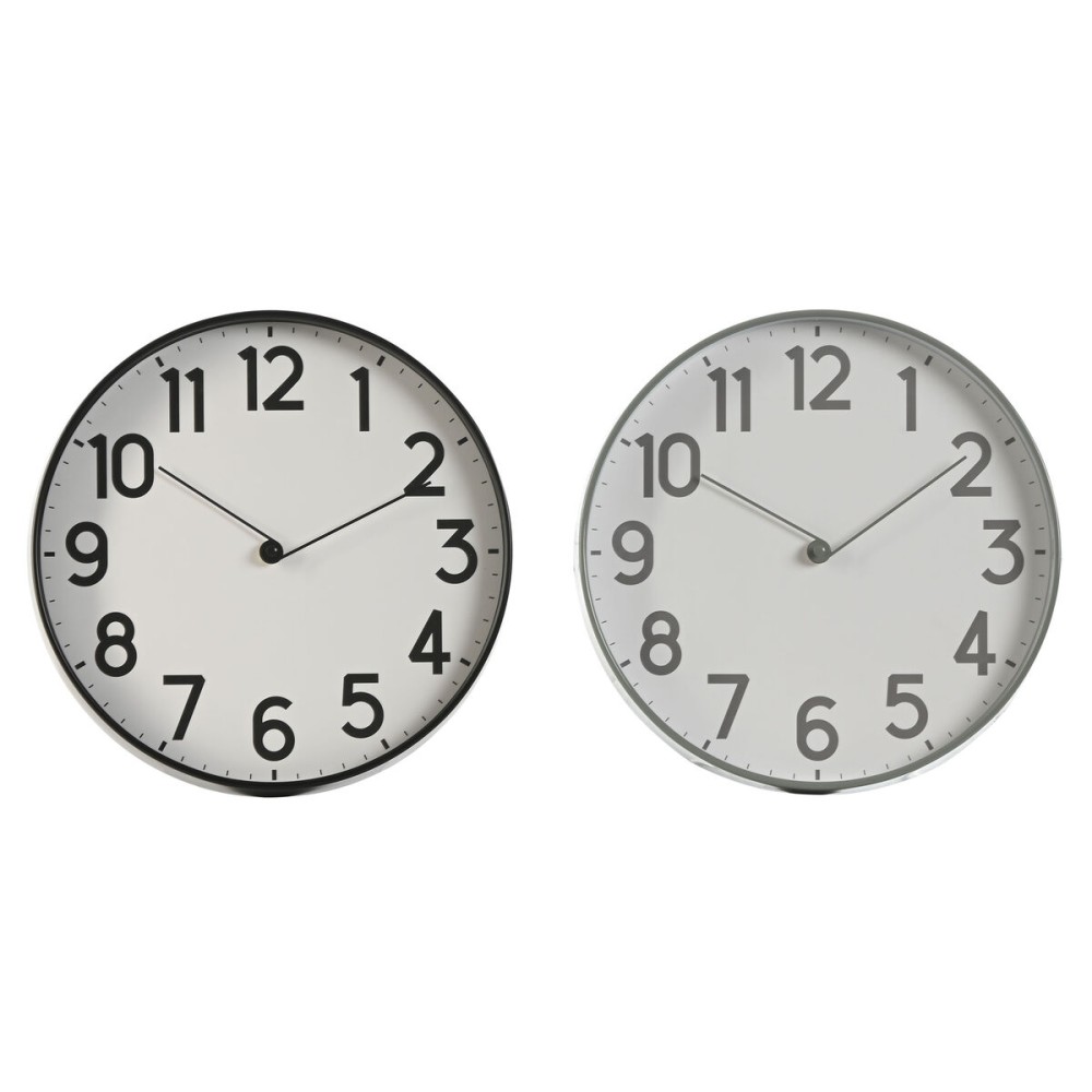 Horloge Murale Home ESPRIT Noir Gris PVC 30 x 4 x 30 cm (2 Unités)