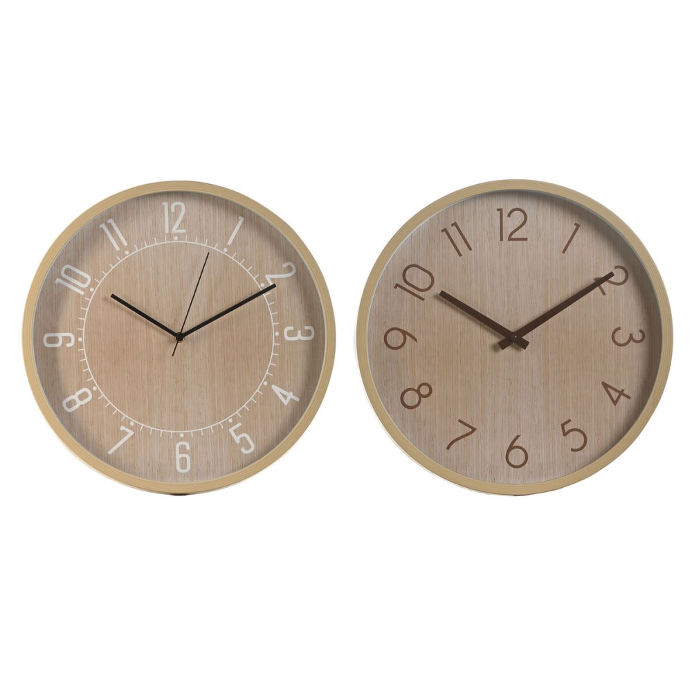 Wanduhr Home ESPRIT natürlich PVC 40 x 4 x 40 cm (2 Stück)