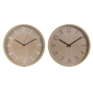 Wanduhr Home ESPRIT natürlich PVC 40 x 4 x 40 cm (2 Stück)