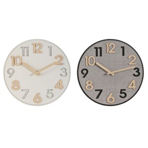 Wanduhr Home ESPRIT Grau natürlich Holz MDF 30 x 5 x 30 cm (2 Stück)