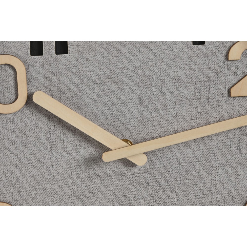 Horloge Murale Home ESPRIT Gris Naturel Bois MDF 30 x 5 x 30 cm (2 Unités)