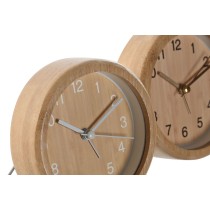 Horloge de table Home ESPRIT Naturel (2 Unités)