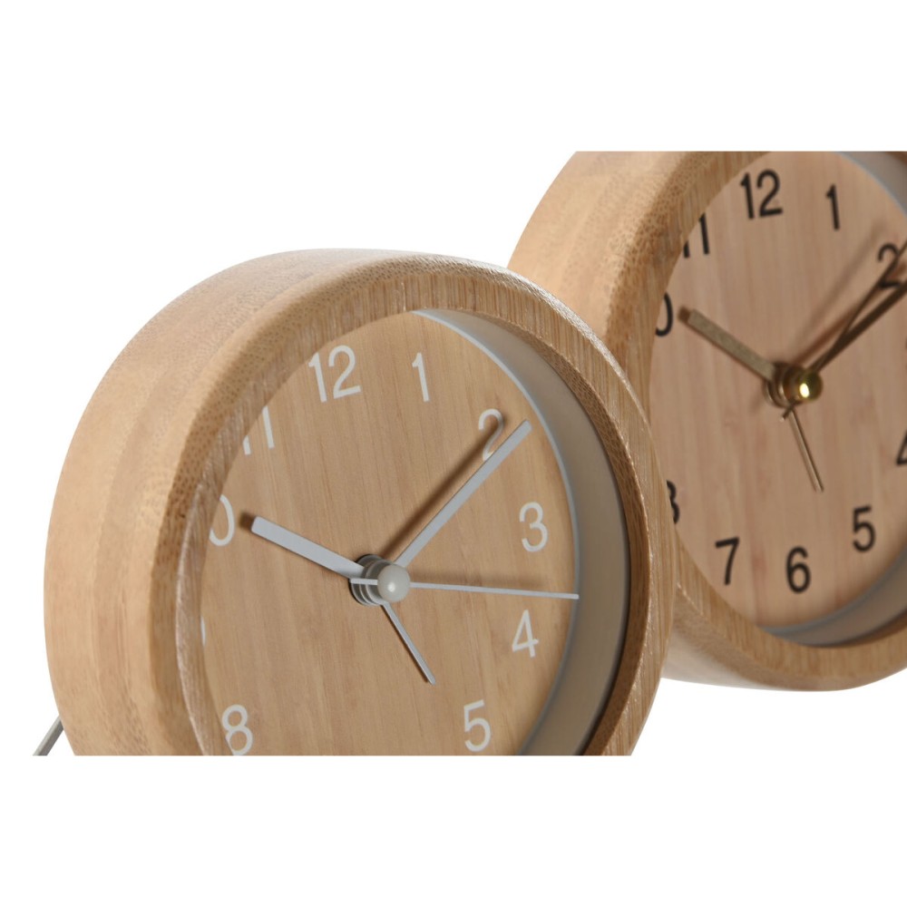 Horloge de table Home ESPRIT Naturel (2 Unités)