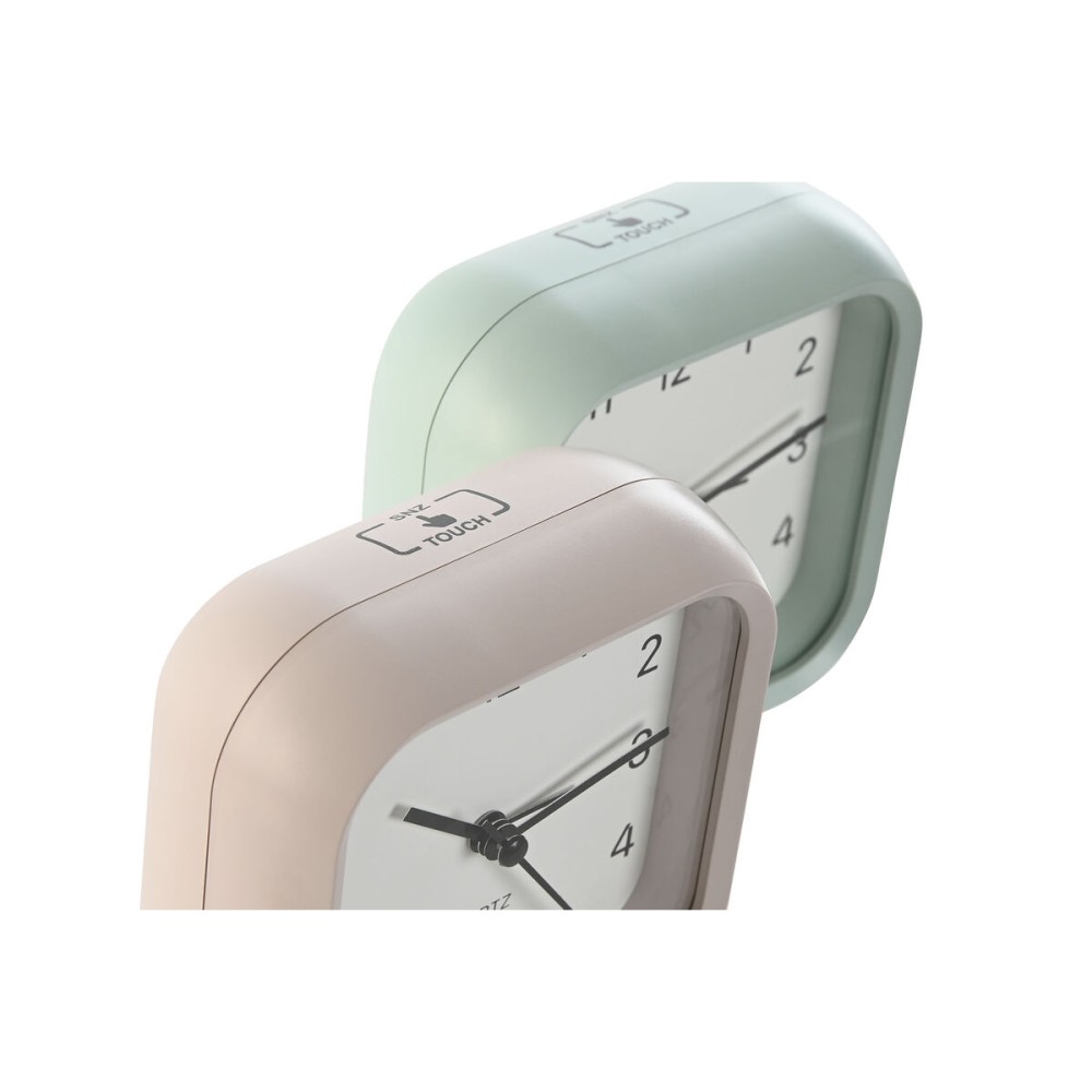 Horloge de table Home ESPRIT Rose Menthe (2 Unités)