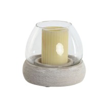 Kerzenschale Home ESPRIT Weiß natürlich Kristall Mango-Holz 30 x 30 x 40 cm (2 Stück)