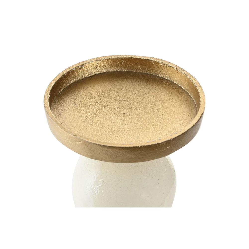 Kerzenleuchter Home ESPRIT Weiß Gold Aluminium Moderne 15 x 15 x 33 cm