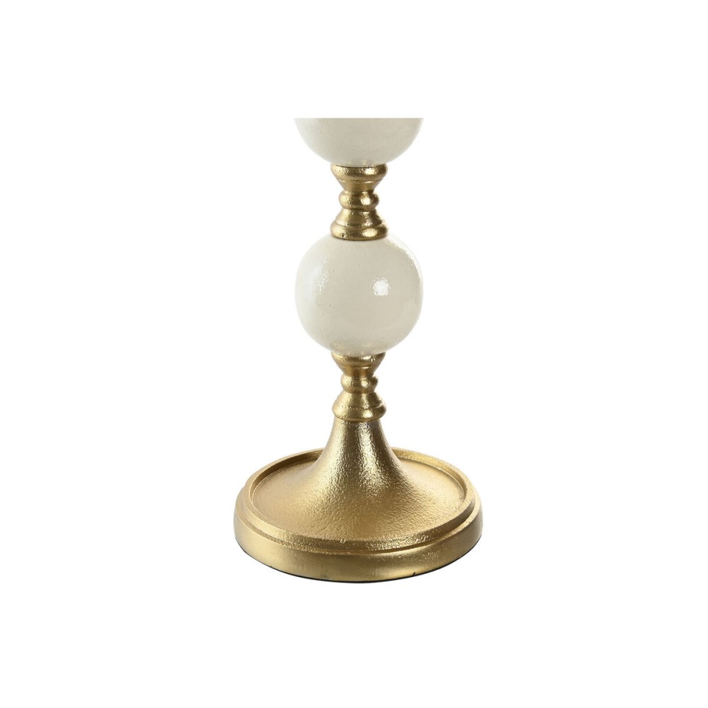 Kerzenleuchter Home ESPRIT Weiß Gold Aluminium Moderne 15 x 15 x 33 cm