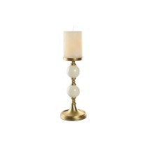 Candle Holder Home ESPRIT White Golden Aluminium Modern 15 x 15 x 33 cm