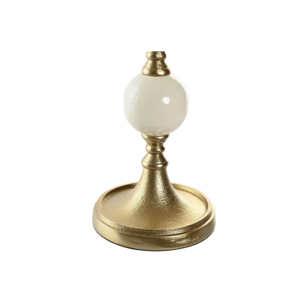 Kerzenleuchter Home ESPRIT Weiß Gold Aluminium Moderne 15 x 15 x 43.5 cm