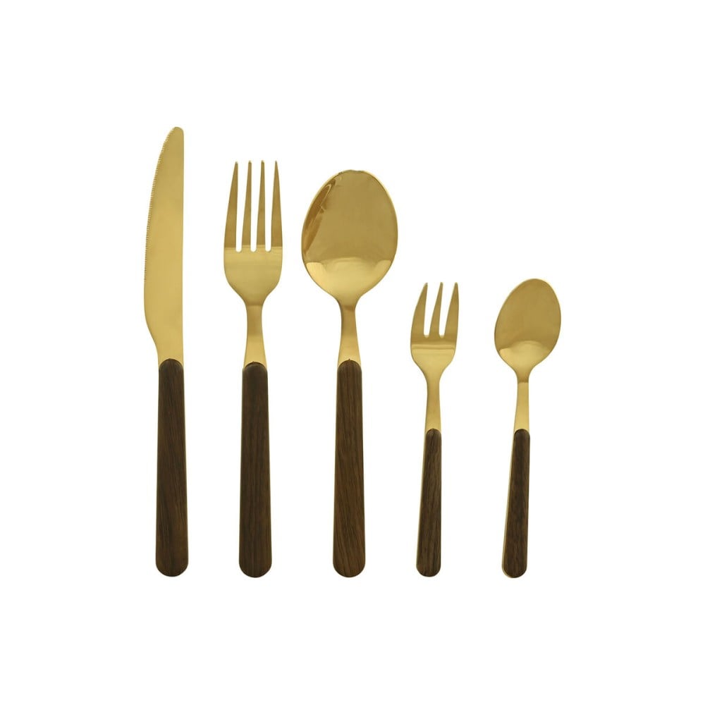 Besteck Home ESPRIT Braun Gold Edelstahl ABS 17 x 7 x 24 cm 20 Stücke