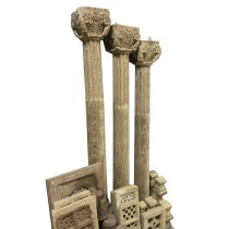 Garten-Statuen Home ESPRIT natürlich Teakholz 38 x 38 x 267 cm 38 X 38 X 248 cm