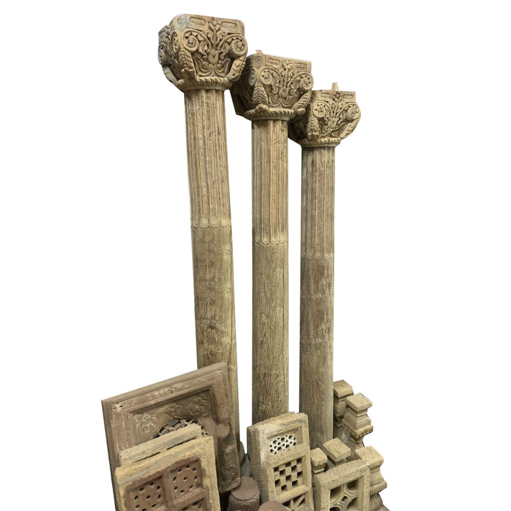 Garten-Statuen Home ESPRIT natürlich Teakholz 38 x 38 x 267 cm 38 X 38 X 248 cm