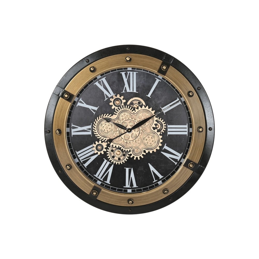 Wanduhr Home ESPRIT Schwarz Gold Eisen 80 X 8,5 X 80 cm