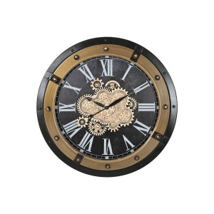 Wanduhr Home ESPRIT Schwarz Gold Eisen 80 X 8,5 X 80 cm