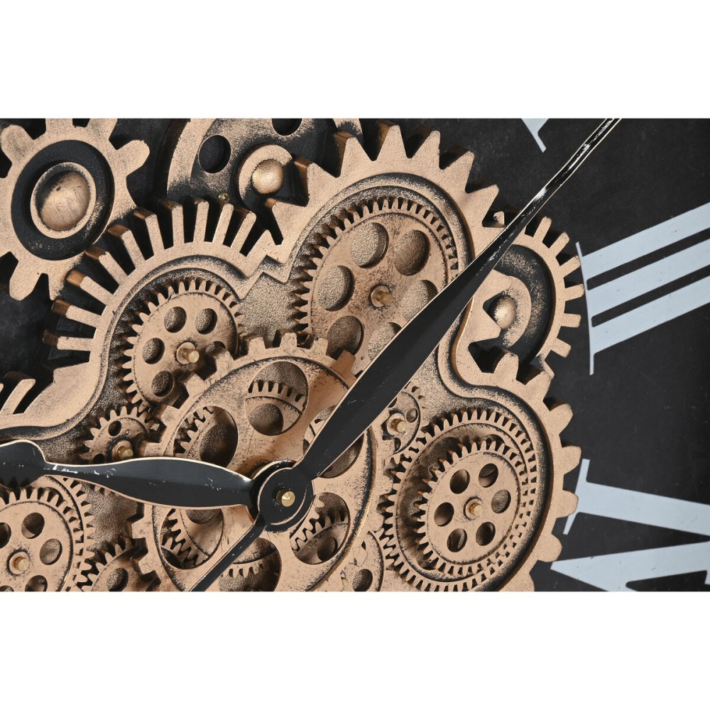 Wall Clock Home ESPRIT Black Golden Iron 80 X 8,5 X 80 cm