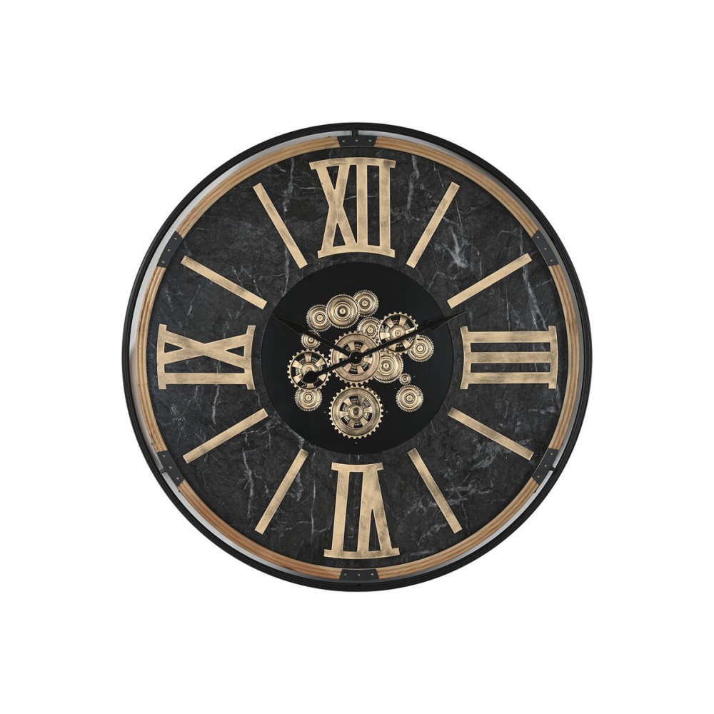 Horloge Murale Home ESPRIT Noir Doré Métal Verre 127 X 9 X 127 cm