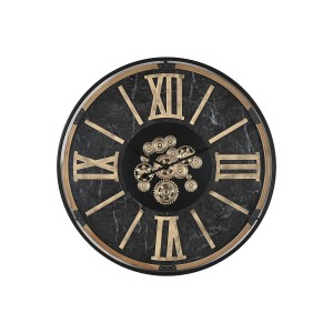 Horloge Murale Home ESPRIT Noir Doré Métal Verre 127 X 9 X 127 cm