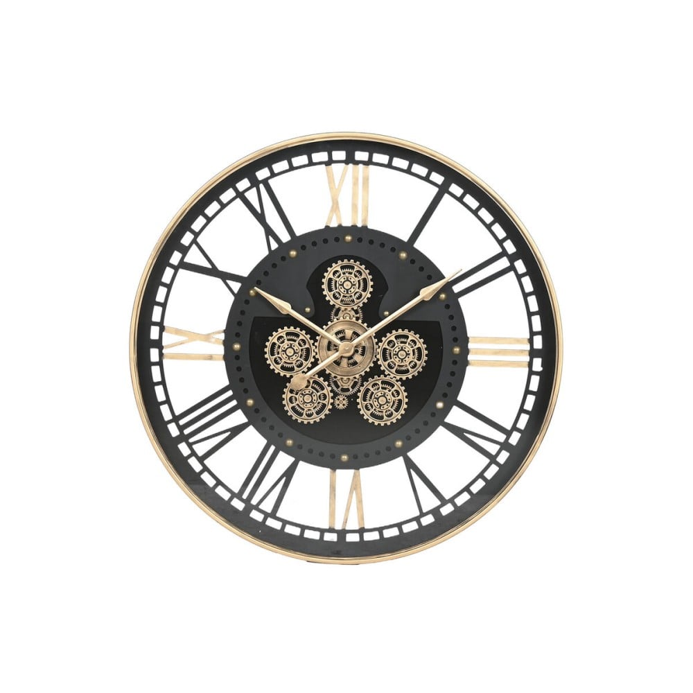 Wanduhr Home ESPRIT Schwarz Gold Metall Kristall 100 x 9 x 100 cm