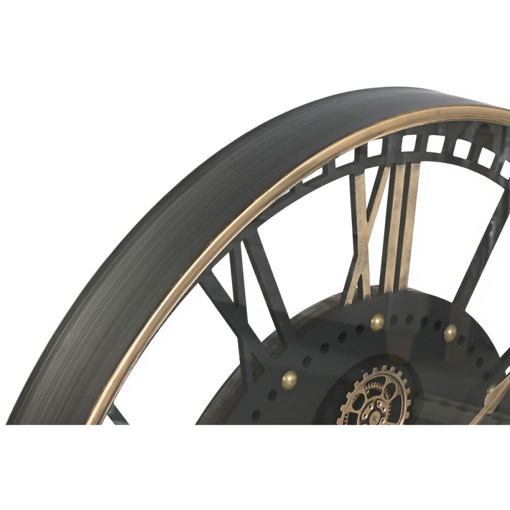 Horloge Murale Home ESPRIT Noir Doré Métal Verre 100 x 9 x 100 cm