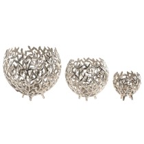 Kerzenschale Home ESPRIT Silberfarben Aluminium 20 x 20 x 18 cm