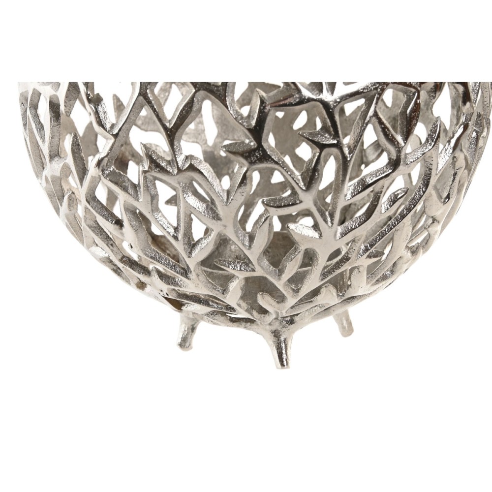 Kerzenschale Home ESPRIT Silberfarben Aluminium 20 x 20 x 18 cm