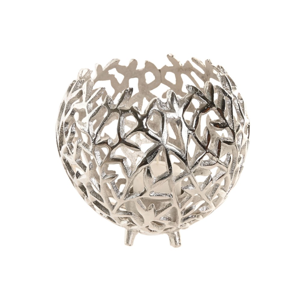 Kerzenschale Home ESPRIT Silberfarben Aluminium 20 x 20 x 18 cm