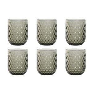 Set de Verres Home ESPRIT Gris Verre 240 ml (6 Unités)