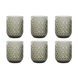 Set of glasses Home ESPRIT Grey Crystal 240 ml (6 Units)