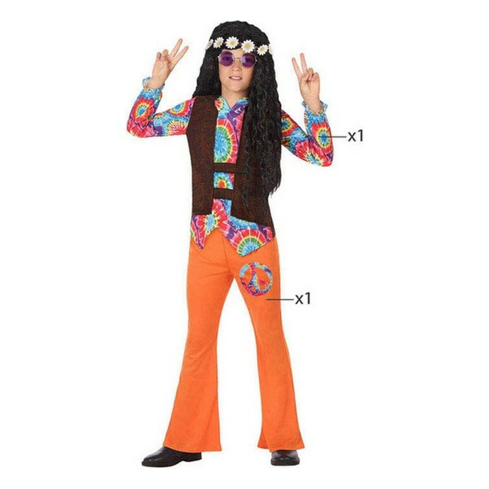 Costume for Children Hippie Orange (2 Pcs)