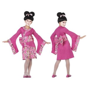 Verkleidung für Kinder Geisha Fuchsia (3 Pcs)