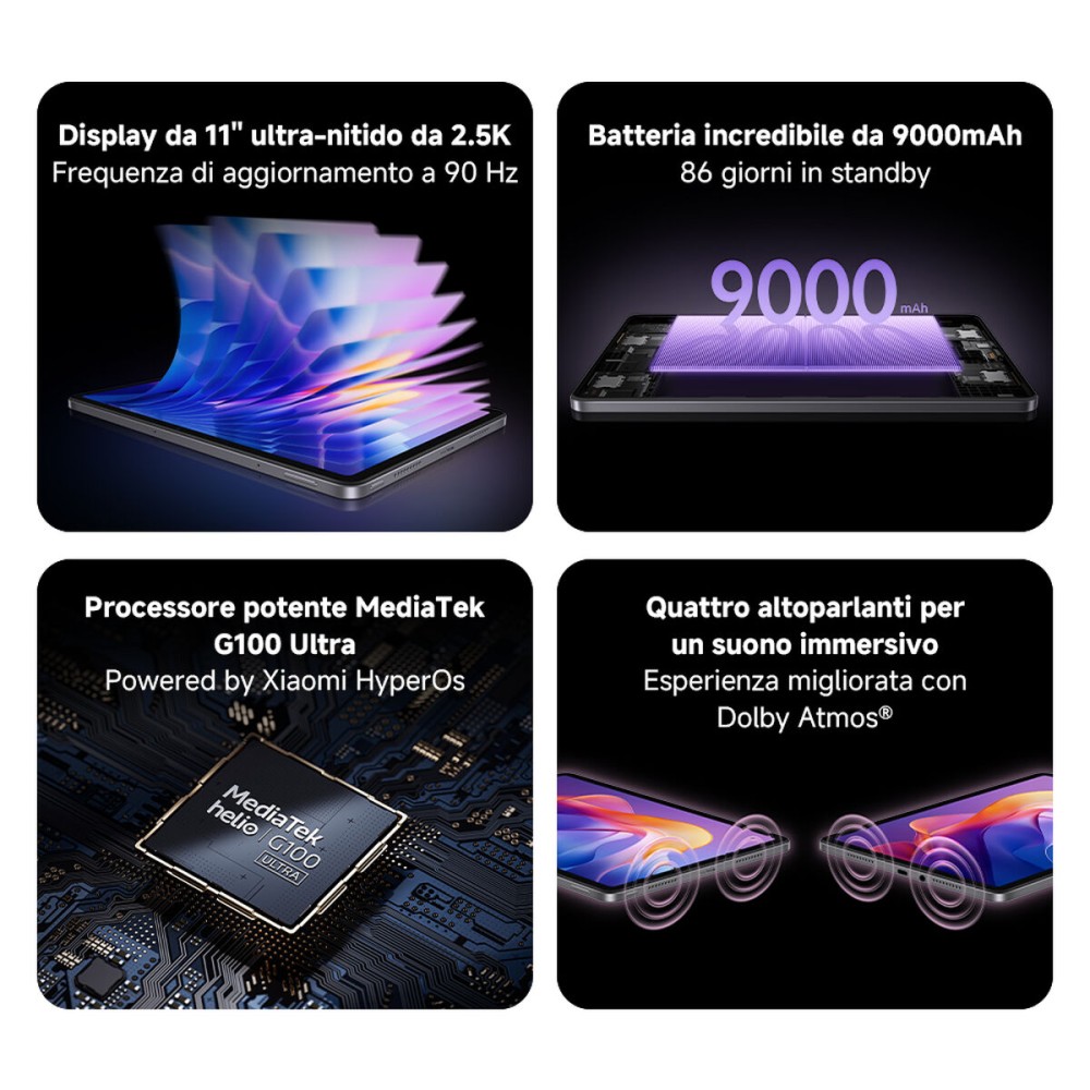 Tablet Xiaomi VHU5972EU Octa Core 4 GB RAM 128 GB Grau 11"