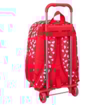 Schulrucksack mit Rädern Hello Kitty Iconic Weiß Rot 33 x 42 x 14 cm