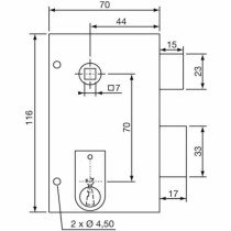 Lock Yale YAV37D 12,5 x 7 x 18 White Steel Rectangular Doors Vertical