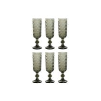 Set de Verres Home ESPRIT Gris Verre 150 ml (6 Unités)